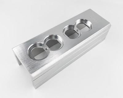 CNC-Machined Metal Shells for Hi-Fi Power Sockets with Four Jacks